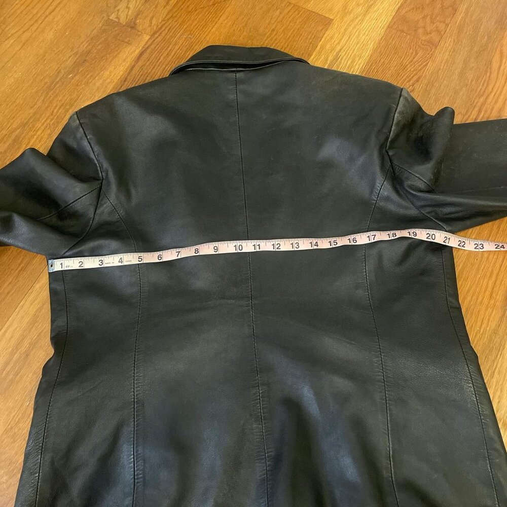 Elyze Paris Black Soft Genuine Leather Blazer with Pockets - L - Picture 6 of 7